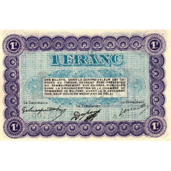 Belfort - Pirot 23-60 - 1 franc - Série A - 12/10/1921 - Etat : SPL