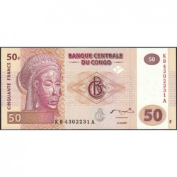 Rép. Démocr. du Congo - Pick 97a_1 - 50 francs - Série KB A - 31/07/2007 - Etat : NEUF