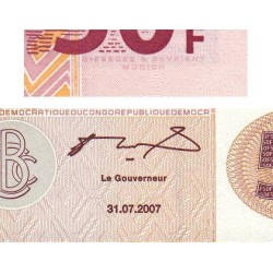 Rép. Démocr. du Congo - Pick 97a - 50 francs - Série KB A - 31/07/2007 - Etat : NEUF