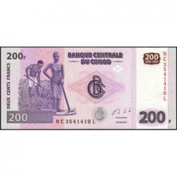 Rép. Démocr. du Congo - Pick 99b - 200 francs - Série NC L - 30/06/2013 - Etat : NEUF