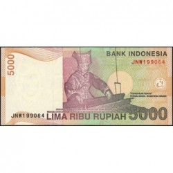 Indonésie - Pick 142d - 5'000 rupiah - Série JNW - 2001/2004 - Etat : NEUF