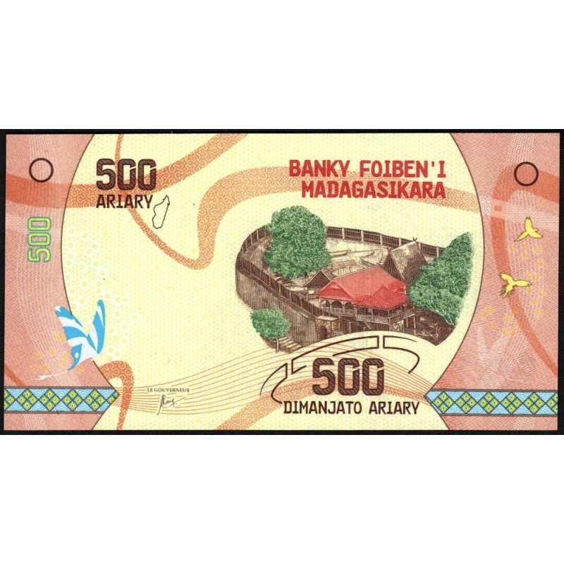 Madagascar - Pick 99a - 500 ariary - Série B - 2017 - Polymère hybride - Etat : NEUF