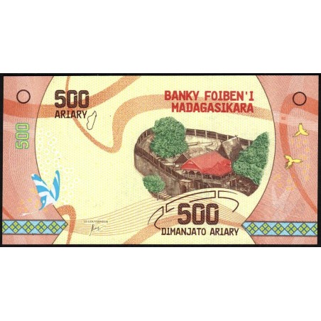 Madagascar - Pick 99 - 500 ariary - Série B - 2017 - Composite polymère - Etat : NEUF