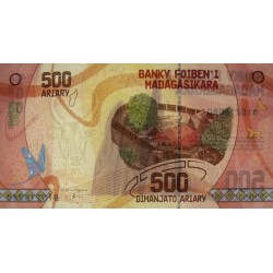 Madagascar - Pick 99a - 500 ariary - Série B - 2017 - Polymère hybride - Etat : NEUF