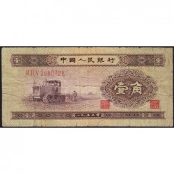 Chine - Banque Populaire - Pick 863 - 1 jiao - Série VI II V - 1953 - Etat : B+