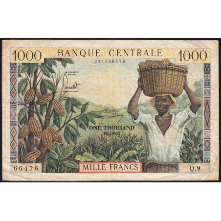 Cameroun - Pick 12a - 1'000 francs - Série Q.9 - 1962 - Etat : TB+