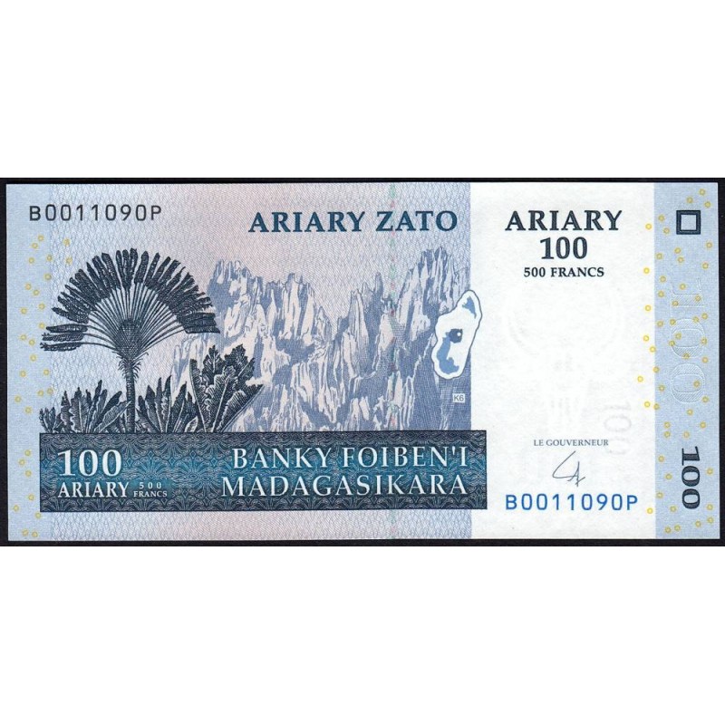 Madagascar - Pick 86b - 100 ariary - 500 francs - Série B P - 2004 (2007) - Etat : NEUF