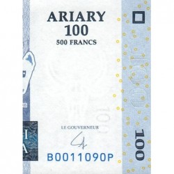 Madagascar - Pick 86b - 100 ariary / 500 francs - Série B P - 2004 (2007) - Etat : NEUF