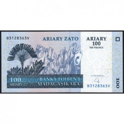 Madagascar - Pick 86b - 100 ariary / 500 francs - Série B V - 2004 (2007) - Etat : NEUF