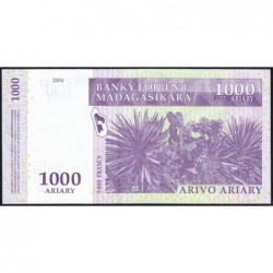 Madagascar - Pick 89b - 1'000 ariary - 5'000 francs - Série A S - 2004 (2007) - Etat : NEUF