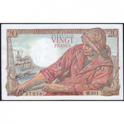 F 13-07 - 07/10/1943 - 20 francs - Pêcheur - Série W.101  (remplacement) - Etat : SPL