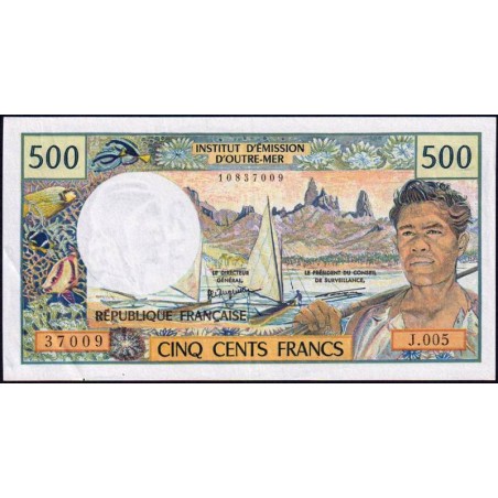 Territoire Français du Pacifique - Pick 1a - 500 francs - Série J.005 - 1992 - Etat : SUP+