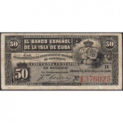 Cuba - Pick 46a - 50 centavos - Série H - 15/05/1896 - Etat : TB+