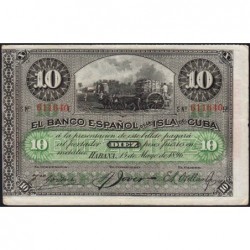 Cuba - Pick 49d_1 - 10 pesos - Série E - 15/05/1896 - Etat : TTB+