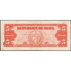 Cuba - Pick 78a - 5 pesos - Série K A - 1949 - Etat : TTB