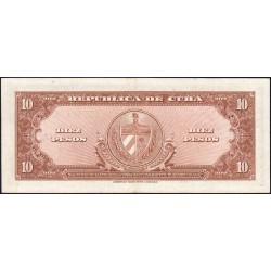 Cuba - Pick 79b - 10 pesos - Série A A - 1960 - Etat : SUP