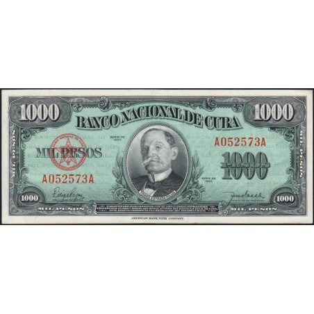 Cuba - Pick 84 - 1'000 pesos - Série A A - 1950 - Etat : SPL