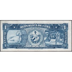 Cuba - Pick 87a - 1 peso - Série G A - 1956 - Etat : TTB+