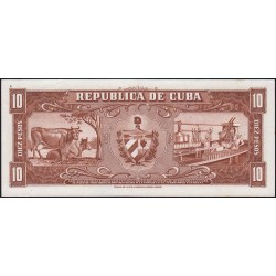 Cuba - Pick 88c - 10 pesos - Série K A - 1960 - Etat : pr.NEUF