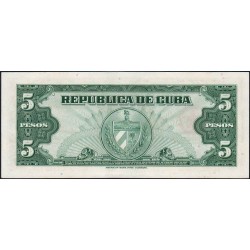 Cuba - Pick 92a - 5 pesos - Série C A - 1960 - Etat : NEUF