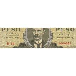 Cuba - Pick 94c - 1 peso - Série R 38 - 1965 - Etat : SUP