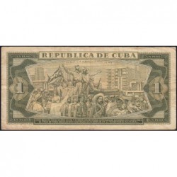 Cuba - Pick 94c - 1 peso - Série R 72 - 1965 - Etat : TB