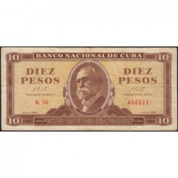 Cuba - Pick 101a - 10 pesos - K 56 - 1966 - Etat : TTB