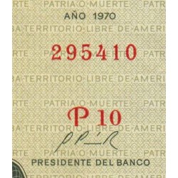 Cuba - Pick 102a_4 - 1 peso - Série P 10 - 1970 - Etat : SPL