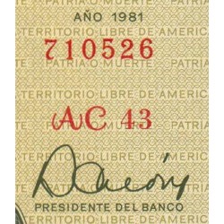 Cuba - Pick 102b_4 - 1 peso - Série AC 43 - 1981 - Etat : NEUF