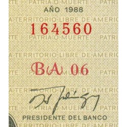 Cuba - Pick 102d - 1 peso - Série BA 06 - 1988 - Etat : NEUF