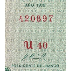 Cuba - Pick 103b_2 - 5 pesos - Série U 40 - 1972 - Etat : NEUF