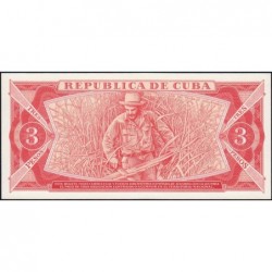 Cuba - Pick 107b_1 - 3 pesos - Série CD 10 - 1988 - Etat : NEUF