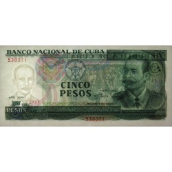 Cuba - Pick 108a - 5 pesos - Série EA 01 - 1991 - Etat : NEUF
