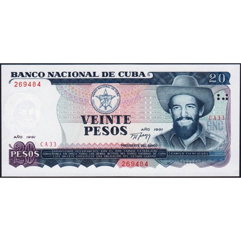 Cuba - Pick 110a - 20 pesos - Série CA 33 - 1991 - Etat : NEUF