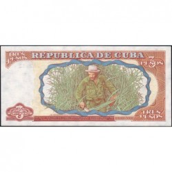 Cuba - Pick 113 - 3 pesos - Série CA 10 - 1995 - Etat : NEUF