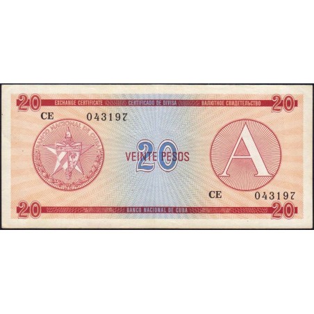 Cuba - Pick FX 5 - 20 pesos - Emission A - Série CE - 1985 - Etat : TTB+