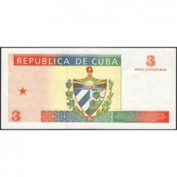 Cuba - Pick FX 38 - 3 pesos - Série BA 03 - 1994 - Etat : NEUF