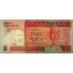 Cuba - Pick FX 47_3 - 3 pesos - Série BD 11 - 2016 - Etat : NEUF