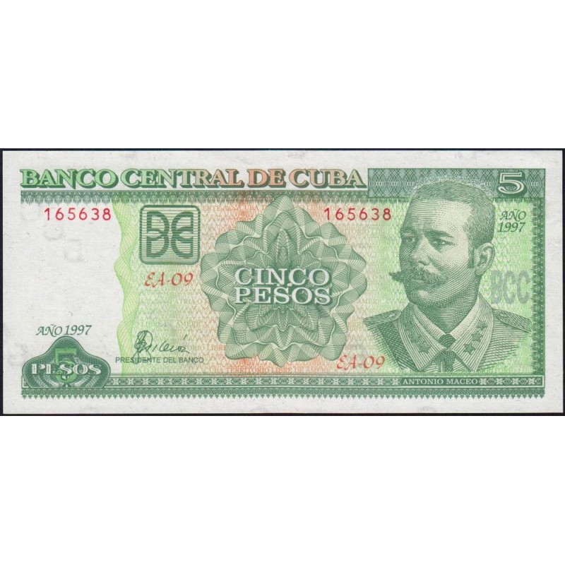 Cuba - Pick 116a - 5 pesos - Série EA-09 - 1997 - Etat : pr.NEUF