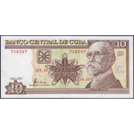 Cuba - Pick 117a - 10 pesos - Série DA-34 - 1997 - Etat : NEUF