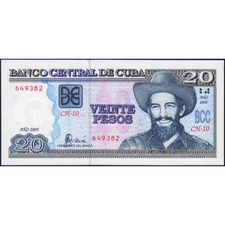 Cuba - Pick 122b - 20 pesos - Série CH-10 - 2005 - Etat : pr.NEUF