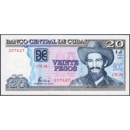 Cuba - Pick 122b - 20 pesos - Série CH-34 - 2005 - Etat : SPL