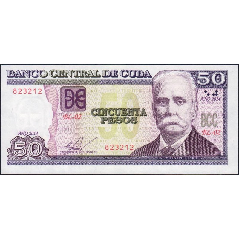 Cuba - Pick 123i - 50 pesos - Série BL-02 - 2014 - Etat : NEUF