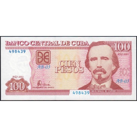 Cuba - Pick 124 - 100 pesos - Série AB-03 - 2001 - Etat : NEUF