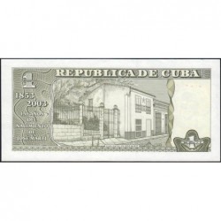 Cuba - Pick 125 - 1 peso - Série GC-03 - 2003 - Commémoratif - Etat : SUP+
