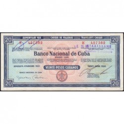 Cuba - Chèque de voyage - Banco Nacional de Cuba - 20 pesos - 1989 - Etat : SUP