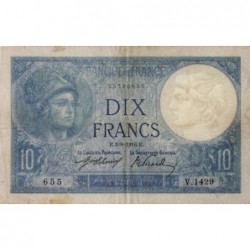 F 06-01 - 03/08/1916 - 10 francs - Minerve - Série V.1429 - Etat : TTB