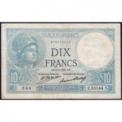 F 06-12 - 08/03/1927 - 10 francs - Minerve - Série E.35144 - Etat : TB