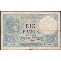 F 06-15 - 16/07/1931 - 10 francs - Minerve - Série K.58885 - Etat : TB-