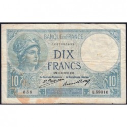 F 06-15 - 06/08/1931 - 10 francs - Minerve - Série Q.59316 - Etat : TB+